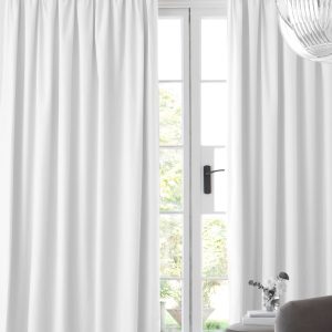 Briefness38424 White Cotton Blackout/Thermal Pencil Pleat Curtains from Next Hong Kong