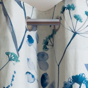 Briefness38430 Blue Isla Floral Print Blackout/Thermal 100% Cotton Eyelet Curtains from Next Hong Kong