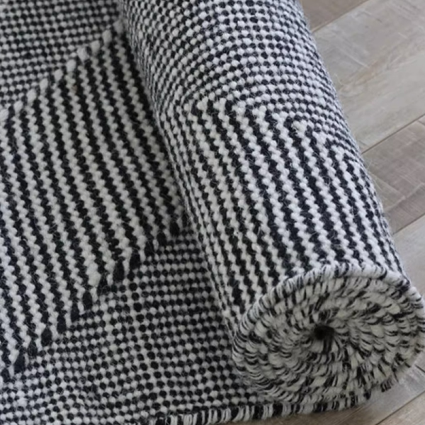 Briefness38442 (1pcs) wool carpet black and white (can be customized) - Image 2