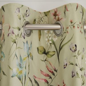 Briefness38425 Green Next Regency Floral Eyelet Blackout/Thermal Curtains from Next Hong Kong
