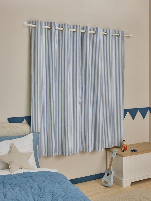 Briefness38431 Blue Stripe Eyelet Blackout Curtains from Next Hong Kong - Image 2