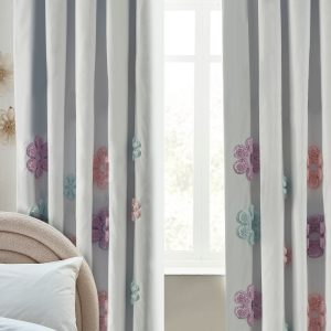 Briefness38423 White Applique Daisy Eyelet Blackout Curtains from Next Hong Kong